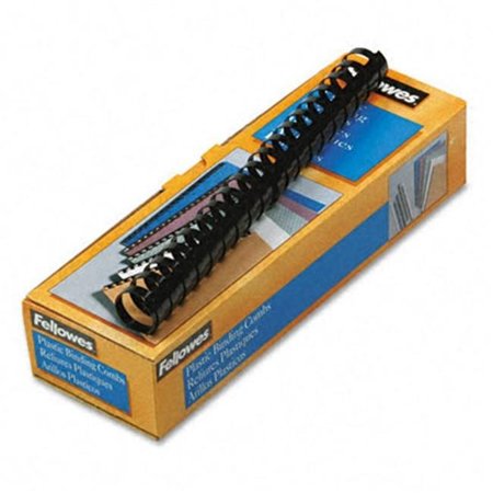 FELLOWES Fellowes 52383 Plastic Comb Bindings  1 in.200-Sheet Capacity  Black  10 per Pack 52383